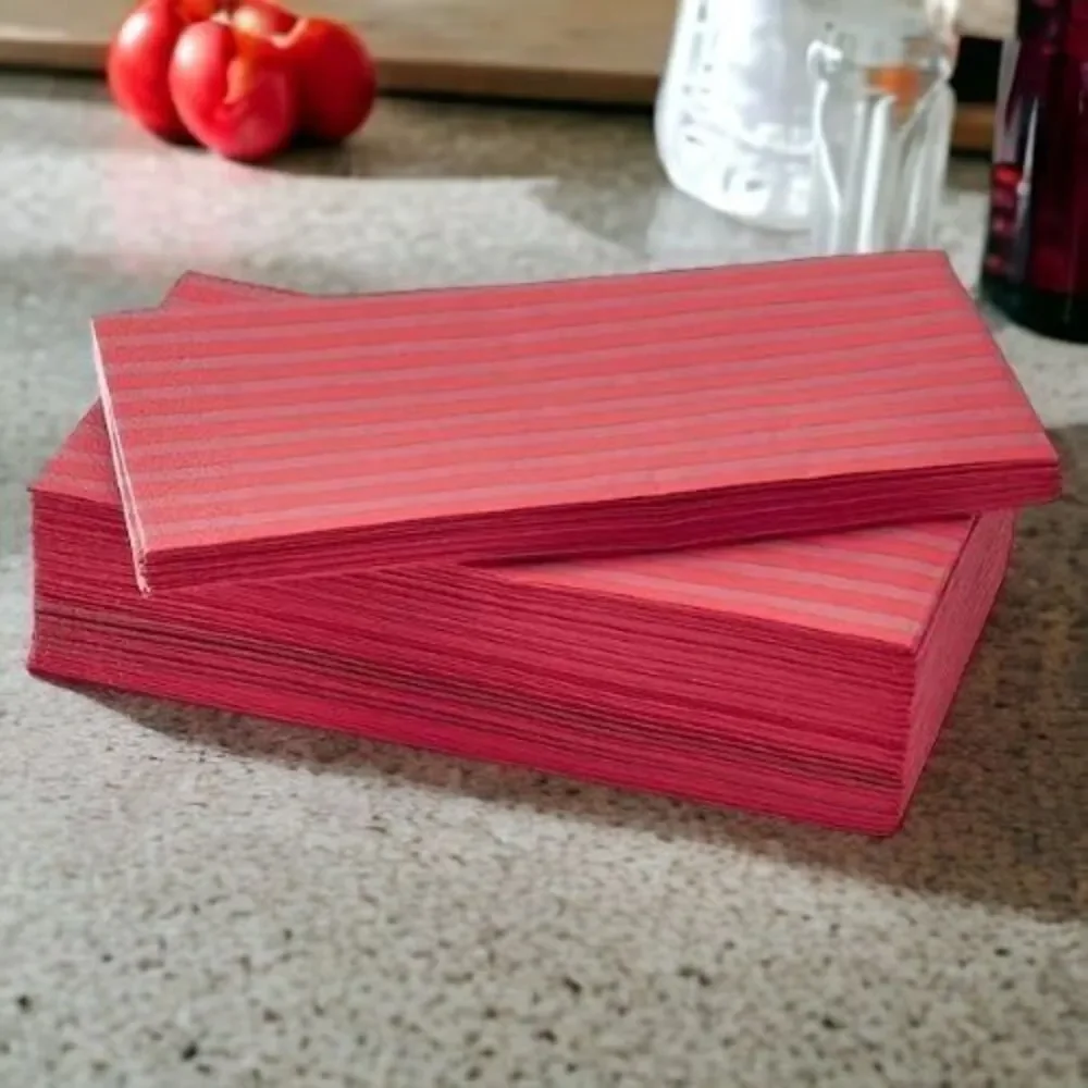IKEA‎ VINTERFINT Paper Napkins Christmas Stripe Red Pattern 15x15